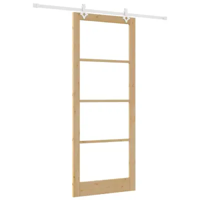 vidaXL Drsna vrata Rjava 93 x 232 cm Les in kovina