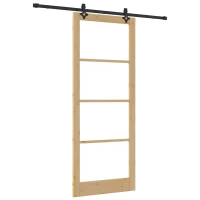 vidaXL Drsna vrata ORKDAL Rjava 93 x 232 cm Les in kovina
