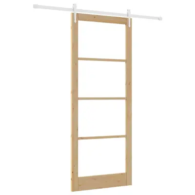 vidaXL Drsna vrata Rjava 93 x 232 cm Les in kovina