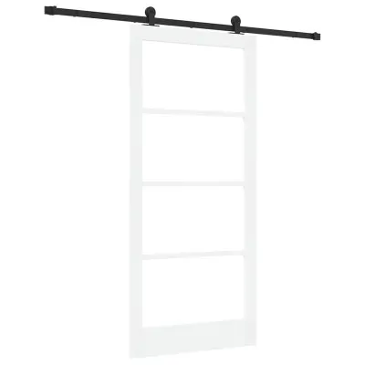 vidaXL Drsna vrata ORKDAL Bela 93 x 202 cm Les in kovina