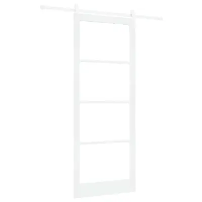 vidaXL Drsna vrata Bela 93 x 232 cm Les in kovina