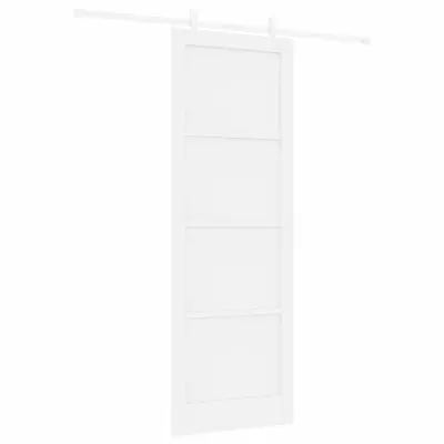 vidaXL Drsna vrata Bela 83 x 232 cm Masivno borovo les