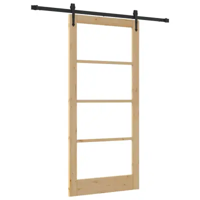 vidaXL Drsna vrata Rjava 93 x 202 cm Les in kovina
