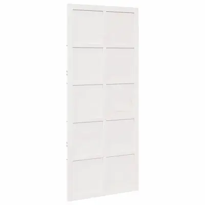 vidaXL Hlevska vrata Bela 100 x 2,5 x 208 cm Masivno borovo les