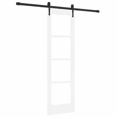 vidaXL Drsna vrata Bela 61 x 198.5 cm Les in kovina