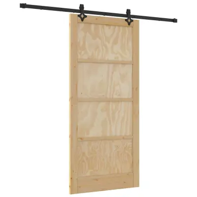 vidaXL Komplet drsnih vrat Drugo ORKDAL Naravna in črna 93 x 202 cm