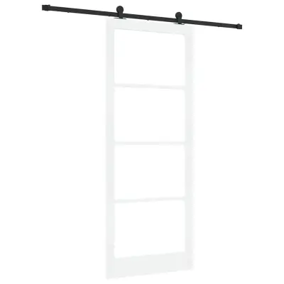 vidaXL Drsna vrata ORKDAL Bela 93 x 232 cm Les in kovina