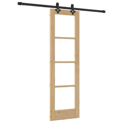 vidaXL Drsna vrata ORKDAL Naravna in črna 61 x 198,5 cm