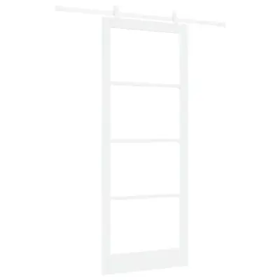 vidaXL Drsna vrata Bela 93 x 232 cm Les in kovina