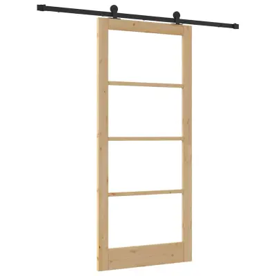 vidaXL Drsna vrata ORKDAL Rjava 93 x 211 cm Les in kovina