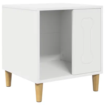 vidaXL Pasja hiša Bela 44 x 42 x 49 cm Konstruiran les