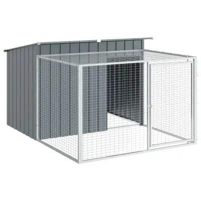 vidaXL Pasja uta z ograjo antracitna 153x194x110 cm pocinkano jeklo