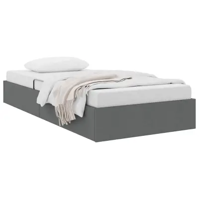 vidaXL Postelja s shranjevanjem Temno siva 100 x 190 cm blago