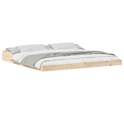 vidaXL Konstrukcija postelje Rjava 200 x 220 cm Masivno borovo les