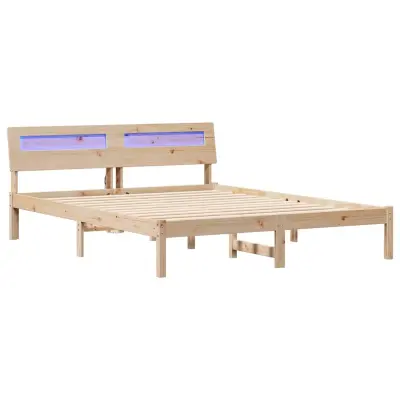 vidaXL Konstrukcija postelje Rjava 150 x 200 cm Masivno borovo les