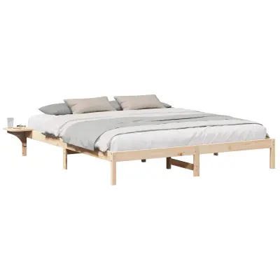 vidaXL Konstrukcija postelje Naravna 180 x 200 cm Masivno borovo les