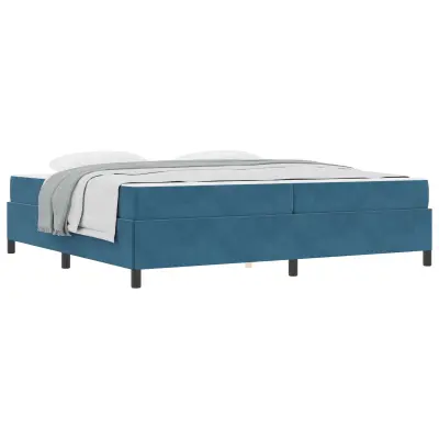 vidaXL Konstrukcija postelje Temno modra 200 x 200 cm blago
