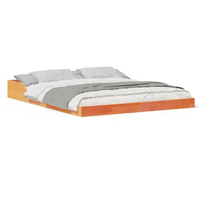 vidaXL Konstrukcija postelje Voskast rjav 140 x 210 cm