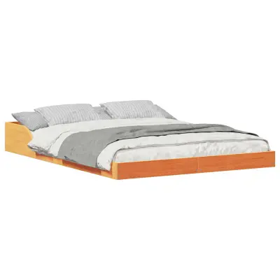 vidaXL Konstrukcija postelje Voskast rjav 135 x 190 cm