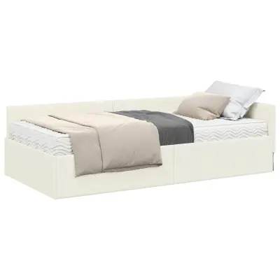 vidaXL Kotni okvir postelje z matrico Drugo 2 pcs Siva Žamet