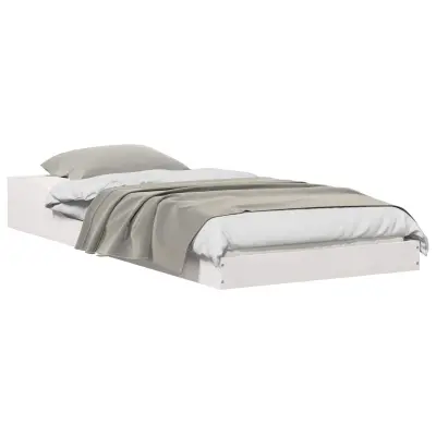 vidaXL Konstrukcija postelje Bela 100 x 210 cm Masivno borovo les