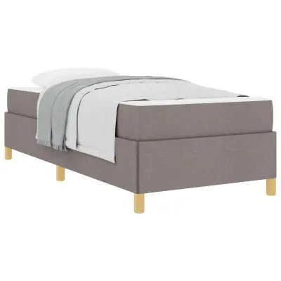 vidaXL Konstrukcija postelje z vzmetnico Taupe 100 x 200 cm blago