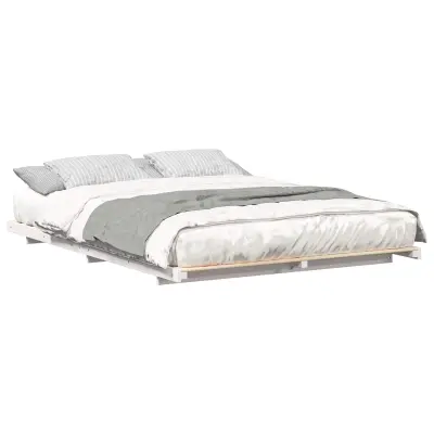 vidaXL Posteljni okvir Bela 160 x 220 cm Trdna borovina