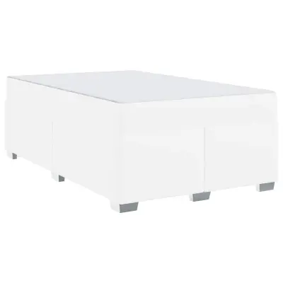 vidaXL Konstrukcija postelje z vzmetnico Bela 120 x 190 cm blago