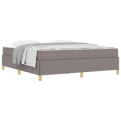 vidaXL Konstrukcija postelje z vzmetnico Taupe 180 x 200 cm blago