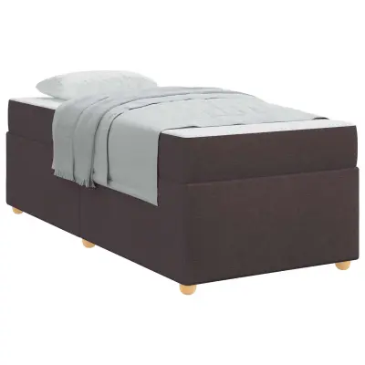 vidaXL Konstrukcija postelje Temno rjava 100 x 200 cm blago