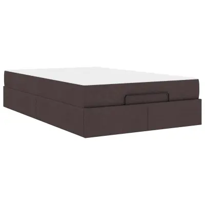 vidaXL Posteljni okvir z vzmetnico z vzmetnico 2 pcs Ten blago