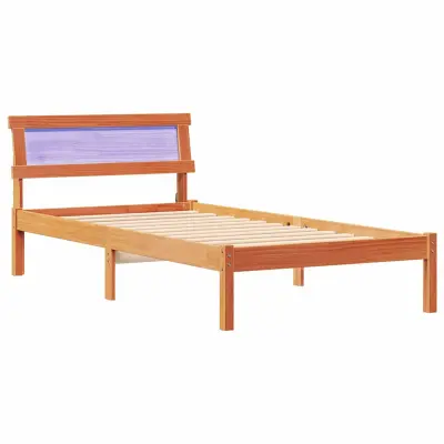 vidaXL Konstrukcija postelje z vzglavjem Voskast rjav 90 x 200 cm