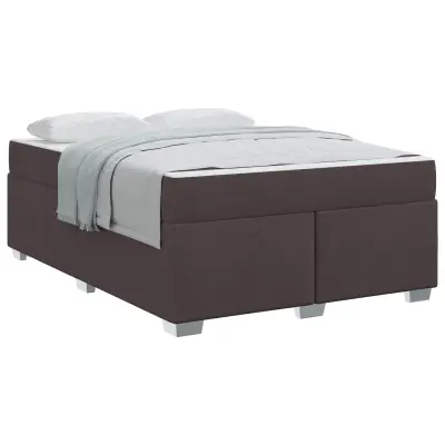 vidaXL Konstrukcija postelje Temno rjava 140 x 200 cm blago