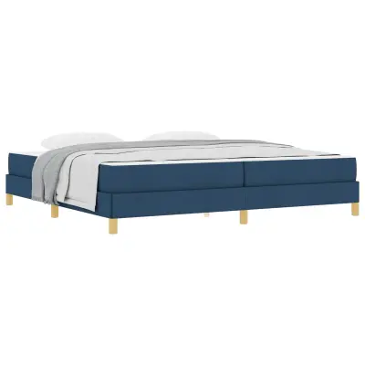 vidaXL Postelja z vzmetnico z vzmetnico Modra 200 x 200 cm blago