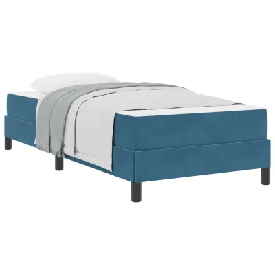 vidaXL Postelja z vzmetnico z vzmetnico Temno modra 80 x 220 cm blago
