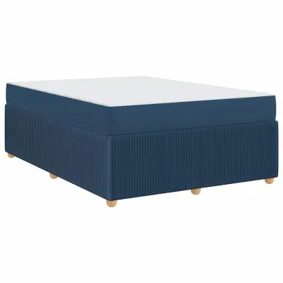 vidaXL Posteljni okvir z vzmetnico Modra 140 x 200 cm blago