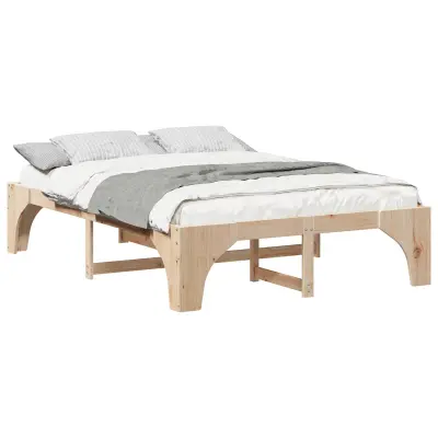 vidaXL Konstrukcija postelje Rjava 140 x 200 cm Masivno borovo les