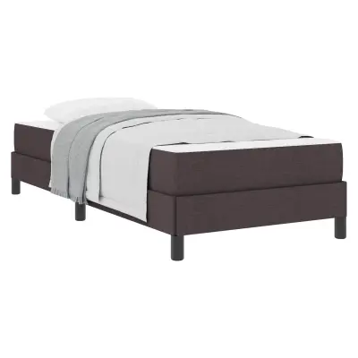 vidaXL Postelja z vzmetnico z vzmetnico Temno rjava 100 x 200 cm blago