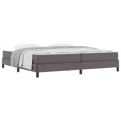 vidaXL Konstrukcija postelje z vzmetnico Siva 200 x 200 cm blago