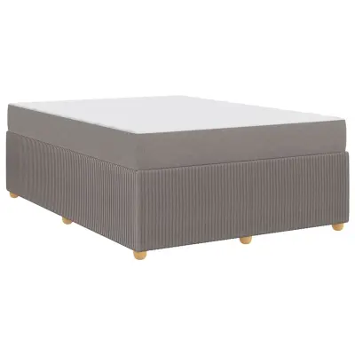 vidaXL Posteljni okvir z vzmetnico Taupe 140 x 200 cm blago