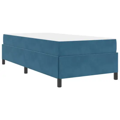 vidaXL Konstrukcija postelje z vzmetnico Temno modra 80 x 200 cm blago