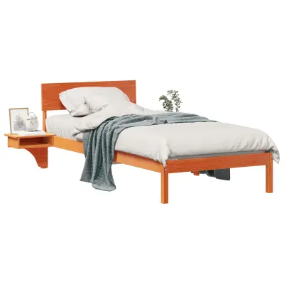 vidaXL Konstrukcija postelje z vzglavjem Voskast rjav 90 x 200 cm