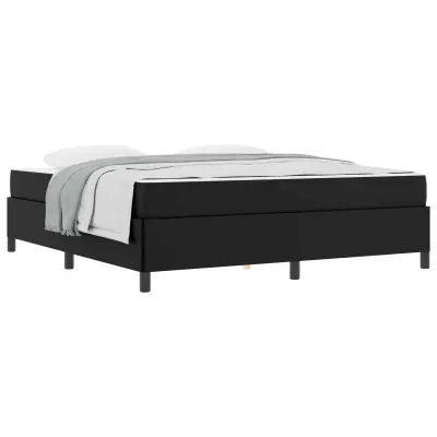 vidaXL Konstrukcija postelje z vzmetnico Črna 180 x 200 cm blago