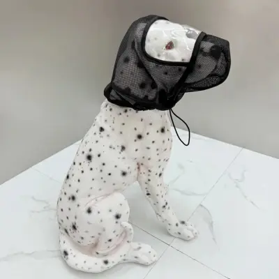 Črna Prevleka za Glavo Hišnih Ljubljenčkov - Proti Grizenju, Proti Uživanju, Zaščita pred Komarji  M