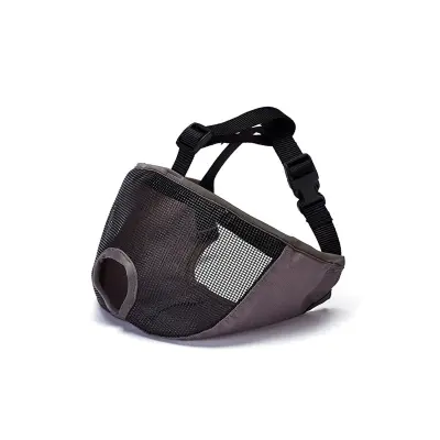 Zračna nagobčnica za buldoge z odprtimi očmi: Maska proti ugrizu za pse s kratkim smrčkom Grey M