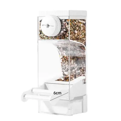 Nadgrajena 2.0 dvojna gred za hranjenje ptic - prozorna, enostavno polnjenje White