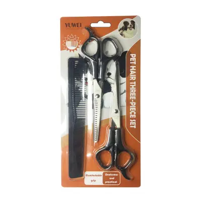 Komplet škarij za nego hišnih ljubljenčkov - Popoln za domačo uporabo Black