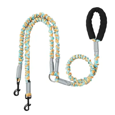 Dvojna pasja vrvica, brez zapletanja, z udobnim ročajem iz pene GreenYellow