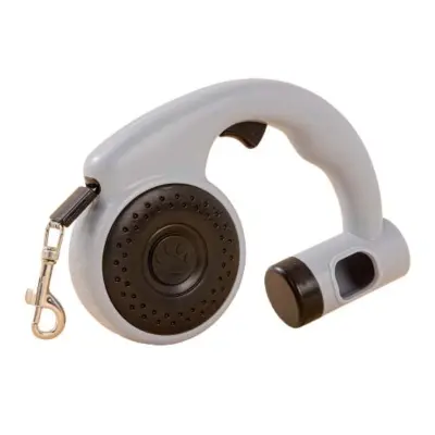 Večnamenski izvlečni pas za pse z dozirnikom za vrečke za iztrebke Black