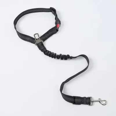 Varnostni pas za hišne ljubljenčke proti udarcem: nastavljiv odsevni pas Black